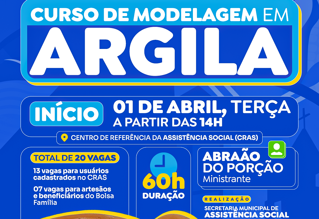 Curso de Modelagem em Argila terá início